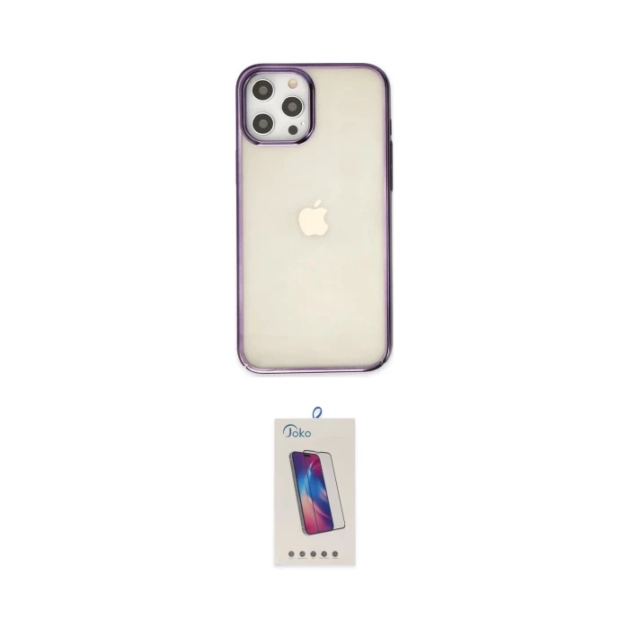 ieg™ iPhone 12 Pro Max Kılıf Doruk Doku Prime - Siyah Joko 5D Cam