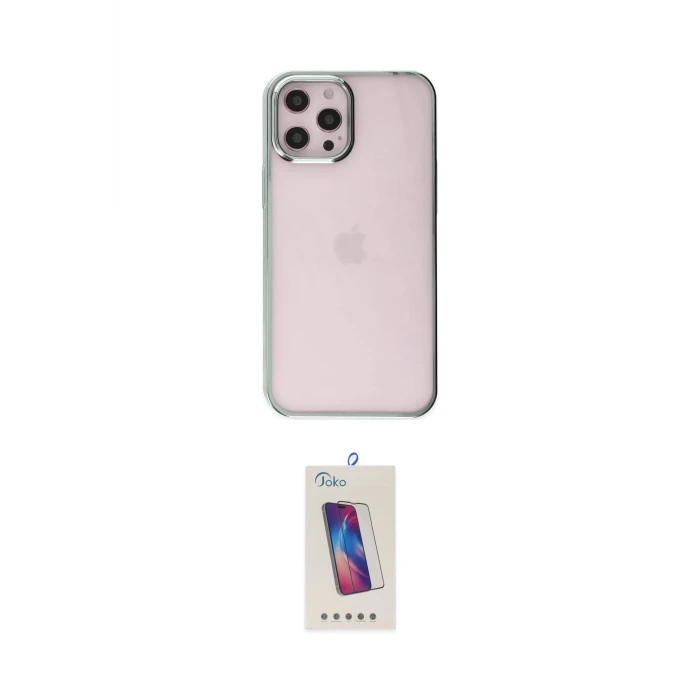 ieg™ iPhone 12 Pro Max Kılıf Doruk Doku Prime - Siyah Joko 5D Cam