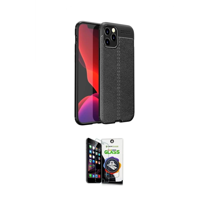 ieg™ iPhone 12 Pro Max Kılıf Doruk Klasik Özel Seri - Şeffaf Temperli Cam Ekran Koruyucu