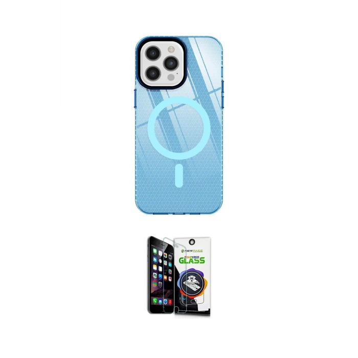 ieg™ iPhone 12 Pro Max Kılıf Doruk Prime - Şeffaf Temperli Cam Ekran Koruyucu