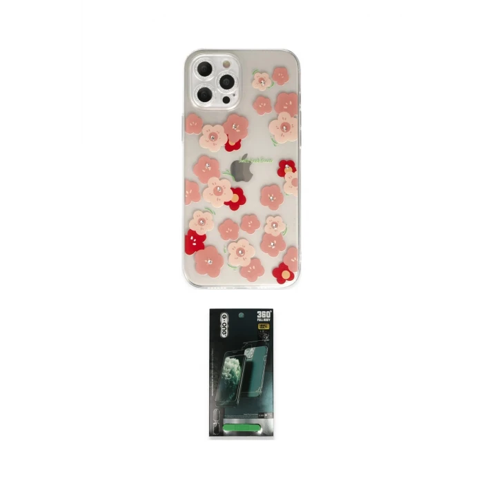 ieg™ iPhone 12 Pro Max Kılıf Eksen Asil Prime - Şeffaf 360 Full Body Arka Koruyucu