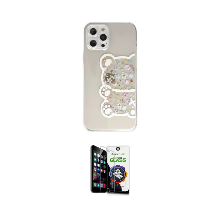 ieg™ iPhone 12 Pro Max Kılıf Eksen Asil Prime - Şeffaf Temperli Cam Ekran Koruyucu