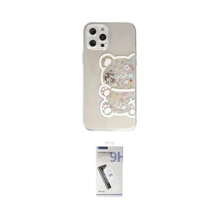 ieg™ iPhone 12 Pro Max Kılıf Eksen Asil Prime - Şeffaf Uv Polymer Nano Ekran Koruyucu