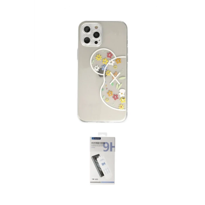 ieg™ iPhone 12 Pro Max Kılıf Eksen Asil Prime - Şeffaf Uv Polymer Nano Ekran Koruyucu