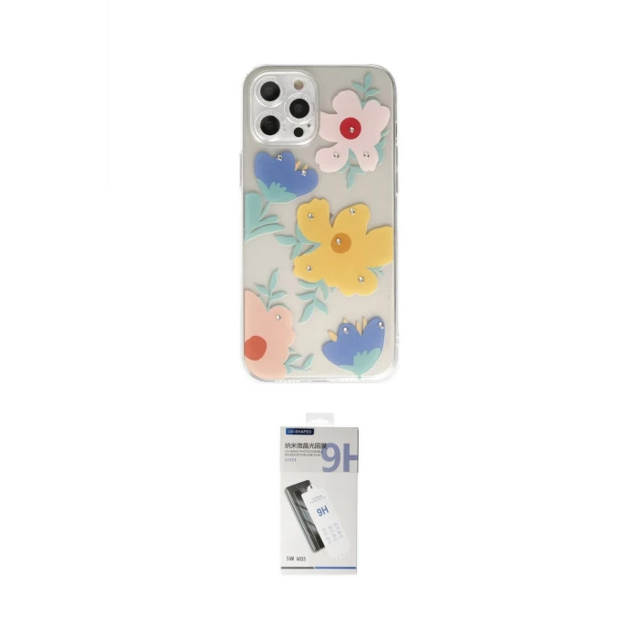 ieg™ iPhone 12 Pro Max Kılıf Eksen Asil Prime - Şeffaf Uv Polymer Nano Ekran Koruyucu