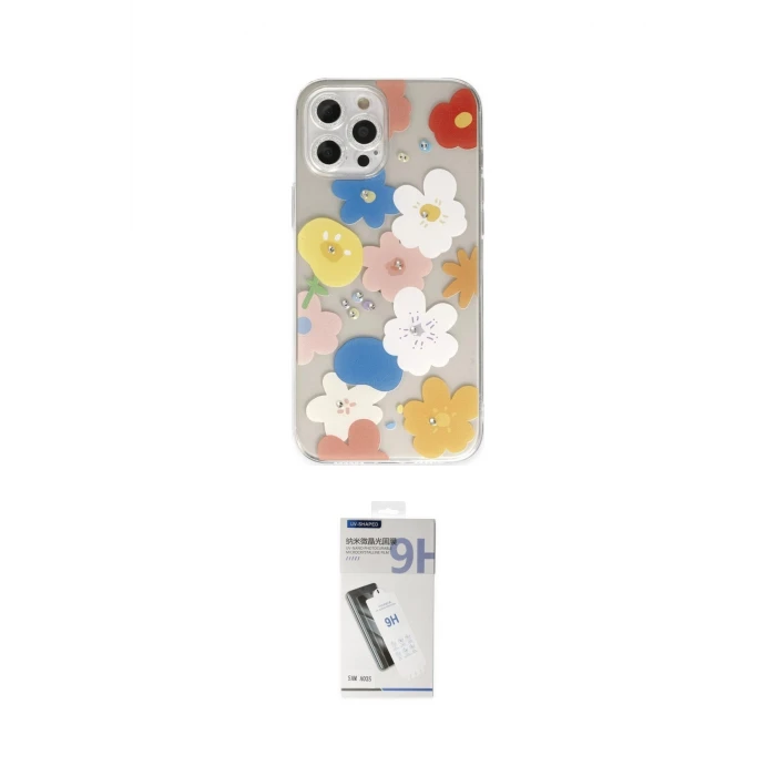 ieg™ iPhone 12 Pro Max Kılıf Eksen Asil Prime - Şeffaf Uv Polymer Nano Ekran Koruyucu
