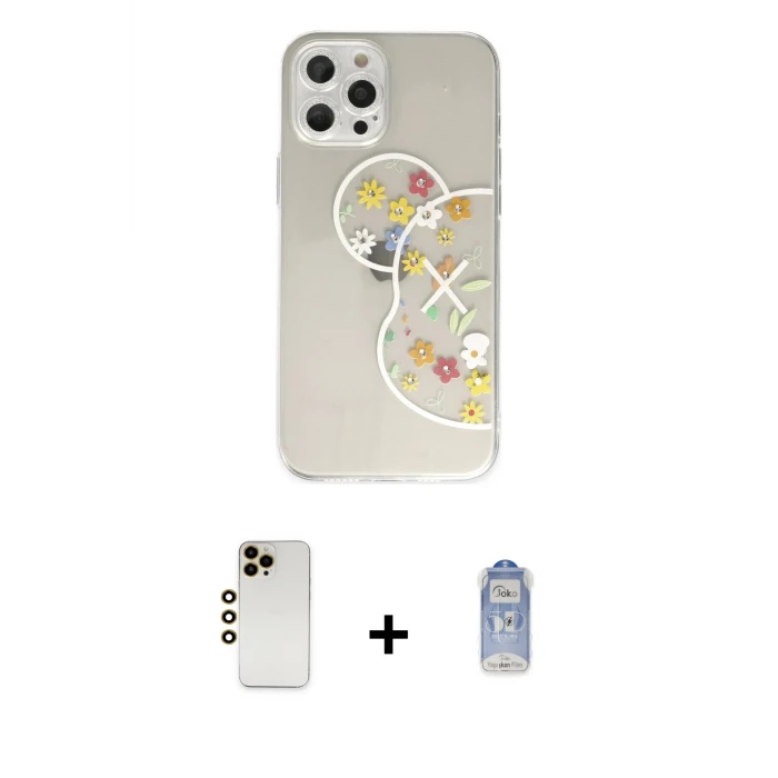 ieg™ iPhone 12 Pro Max Kılıf Eksen Asil Prime - Siyah Joko Magic 5D Cam + Shine Kamera Lens - GD