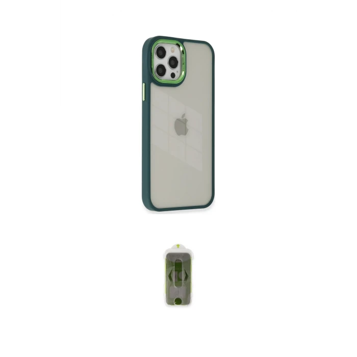 ieg™ iPhone 12 Pro Max Kılıf Eksen Doku Prime - Siyah Joko Magic 5D Hayalet Cam
