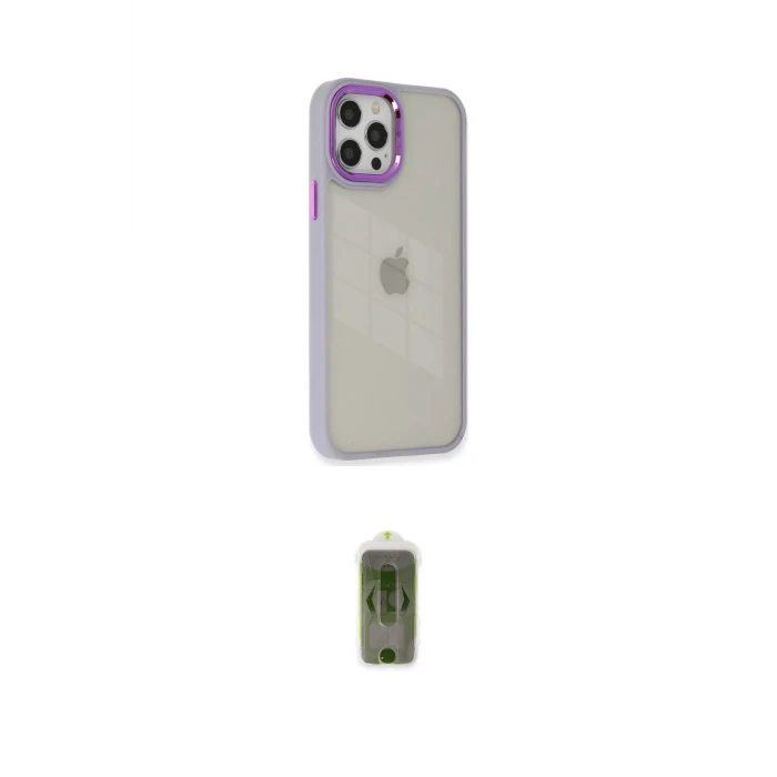 ieg™ iPhone 12 Pro Max Kılıf Eksen Doku Prime - Siyah Joko Magic 5D Hayalet Cam