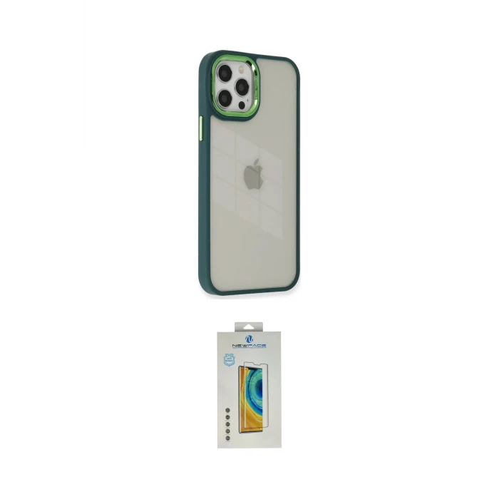 ieg™ iPhone 12 Pro Max Kılıf Eksen Doku Prime - Siyah Polymer Nano Ekran Koruyucu
