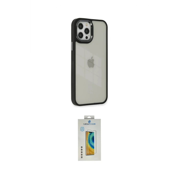 ieg™ iPhone 12 Pro Max Kılıf Eksen Doku Prime - Siyah Polymer Nano Ekran Koruyucu
