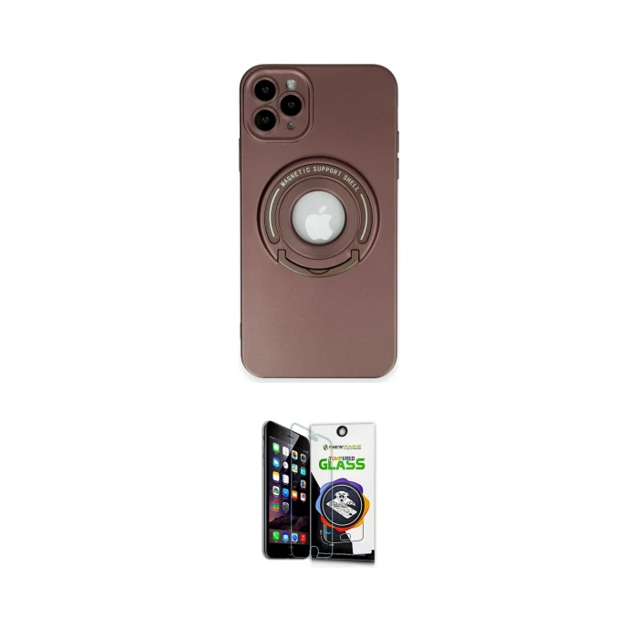 ieg™ iPhone 12 Pro Max Kılıf Eksen Klasik Prime - Şeffaf Temperli Cam Ekran Koruyucu