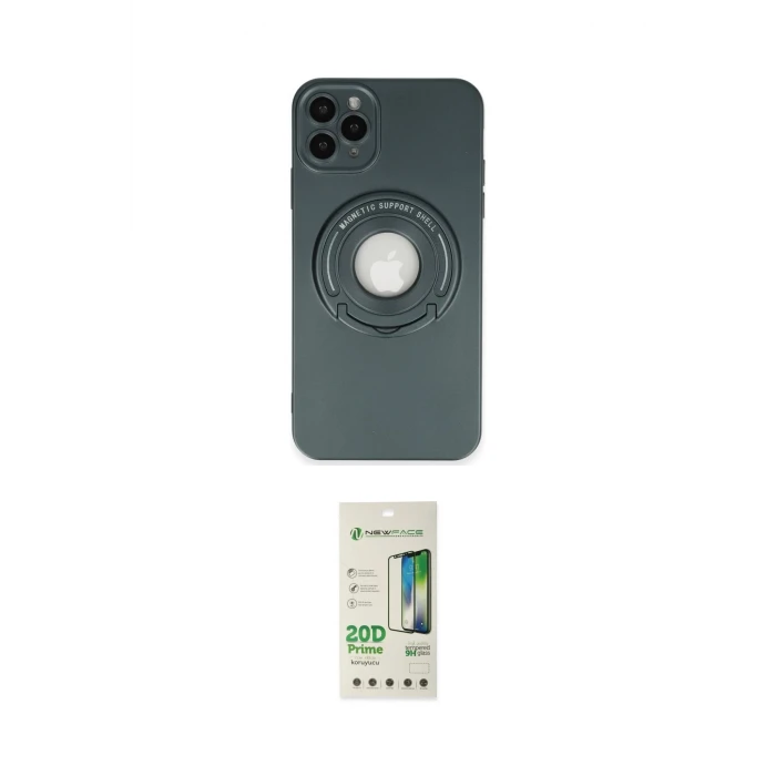 ieg™ iPhone 12 Pro Max Kılıf Eksen Klasik Prime - Siyah 20D Premium Cam Ekran Koruyucu