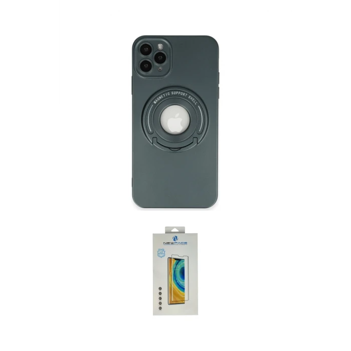 ieg™ iPhone 12 Pro Max Kılıf Eksen Klasik Prime - Siyah Polymer Nano Ekran Koruyucu