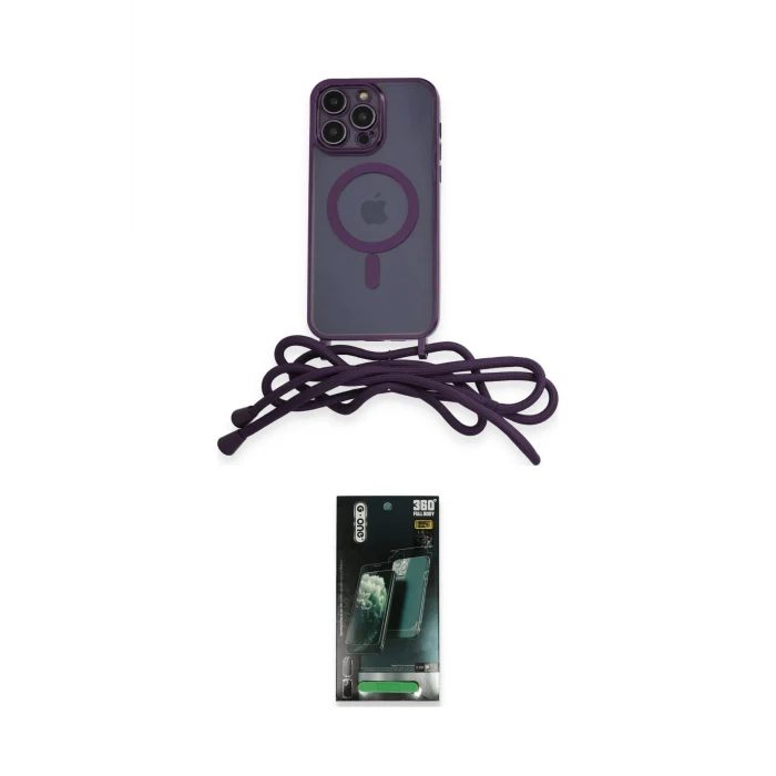ieg™ iPhone 12 Pro Max Kılıf Eksen Özel Seri - Şeffaf 360 Full Body Arka Koruyucu