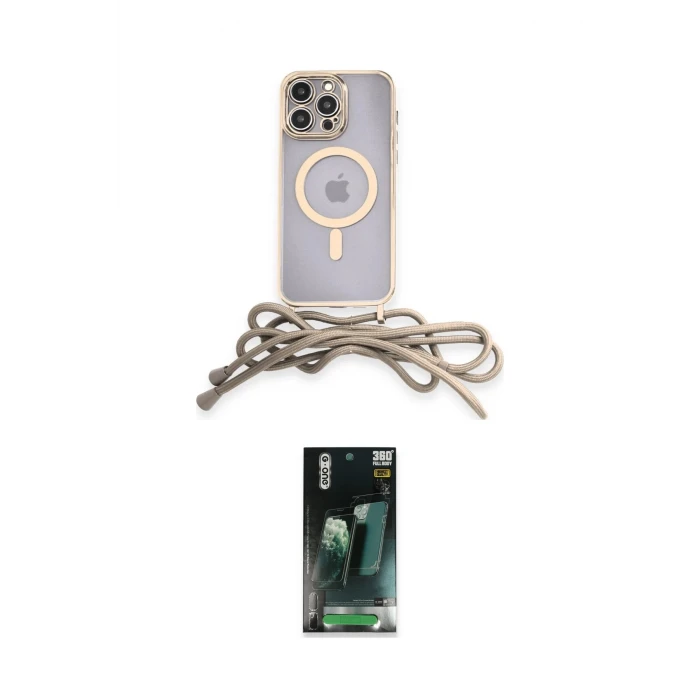 ieg™ iPhone 12 Pro Max Kılıf Eksen Özel Seri - Şeffaf 360 Full Body Arka Koruyucu