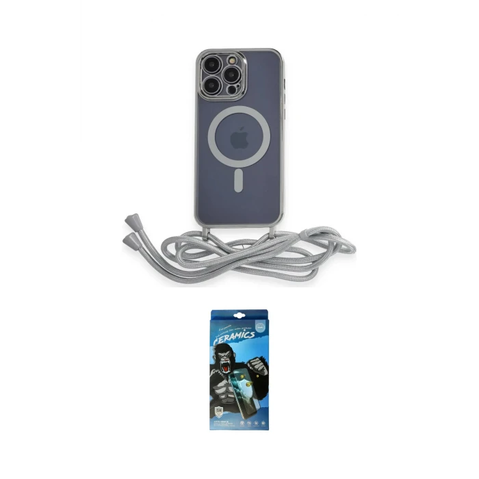 ieg™ iPhone 12 Pro Max Kılıf Eksen Özel Seri - Siyah 34D Izgaralı Cam