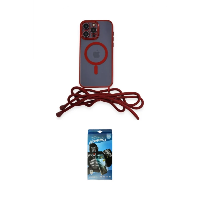 ieg™ iPhone 12 Pro Max Kılıf Eksen Özel Seri - Siyah 34D Izgaralı Cam