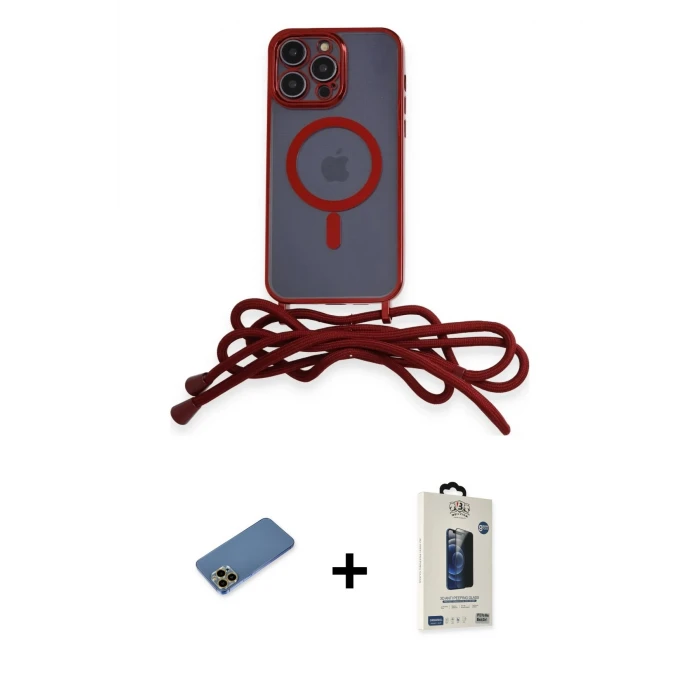 ieg™ iPhone 12 Pro Max Kılıf Eksen Özel Seri - Siyah Bilvis Hayalet Cam Ekran Koruyucu + Shine Kamera Lens Koruma Cam - GD