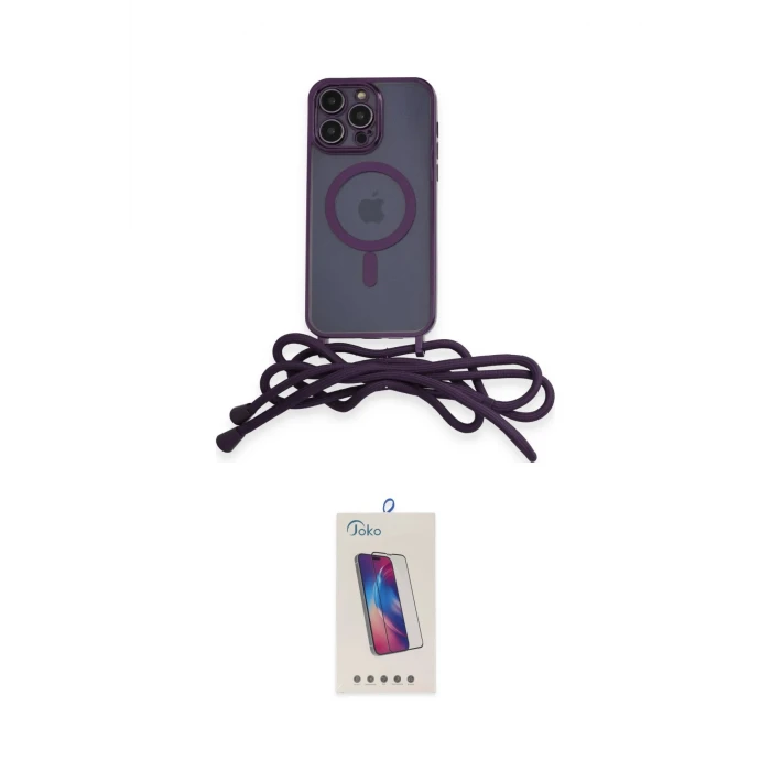 ieg™ iPhone 12 Pro Max Kılıf Eksen Özel Seri - Siyah Joko 5D Cam
