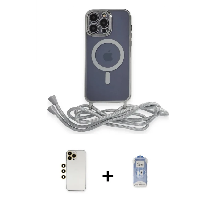 ieg™ iPhone 12 Pro Max Kılıf Eksen Özel Seri - Siyah Joko Magic 5D Cam + Shine Kamera Lens - GD