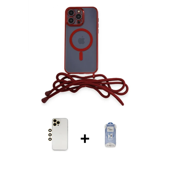 ieg™ iPhone 12 Pro Max Kılıf Eksen Özel Seri - Siyah Joko Magic 5D Cam + Shine Kamera Lens - GD