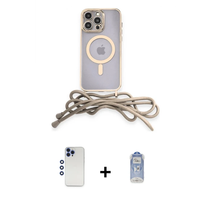 ieg™ iPhone 12 Pro Max Kılıf Eksen Özel Seri - Siyah Joko Magic 5D Cam + Shine Kamera Lens - LT