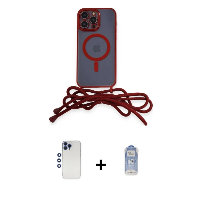 ieg™ iPhone 12 Pro Max Kılıf Eksen Özel Seri - Siyah Joko Magic 5D Cam + Shine Kamera Lens - LT