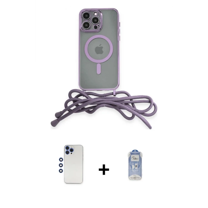 ieg™ iPhone 12 Pro Max Kılıf Eksen Özel Seri - Siyah Joko Magic 5D Cam + Shine Kamera Lens - LT