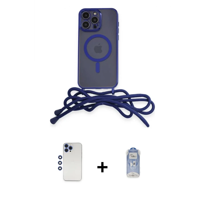 ieg™ iPhone 12 Pro Max Kılıf Eksen Özel Seri - Siyah Joko Magic 5D Cam + Shine Kamera Lens - LT