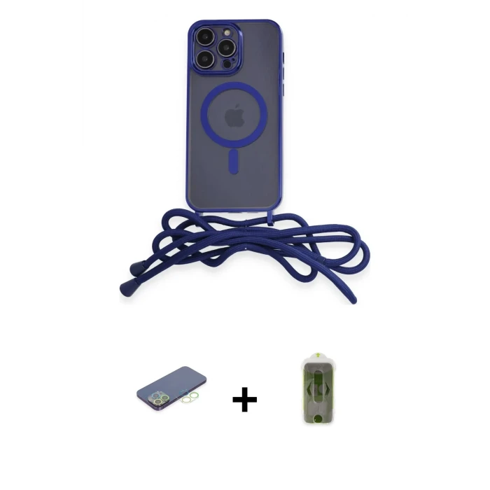 ieg™ iPhone 12 Pro Max Kılıf Eksen Özel Seri - Siyah Joko Magic 5D Hayalet Cam + Renkli Kamera Lens Koruma Cam - YL