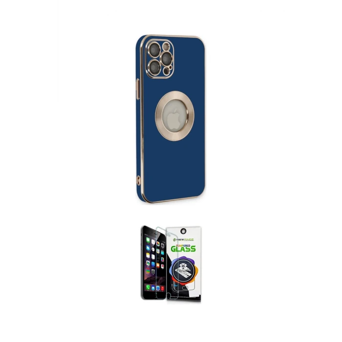 ieg™ iPhone 12 Pro Max Kılıf İz Form Serisi - Şeffaf Temperli Cam Ekran Koruyucu