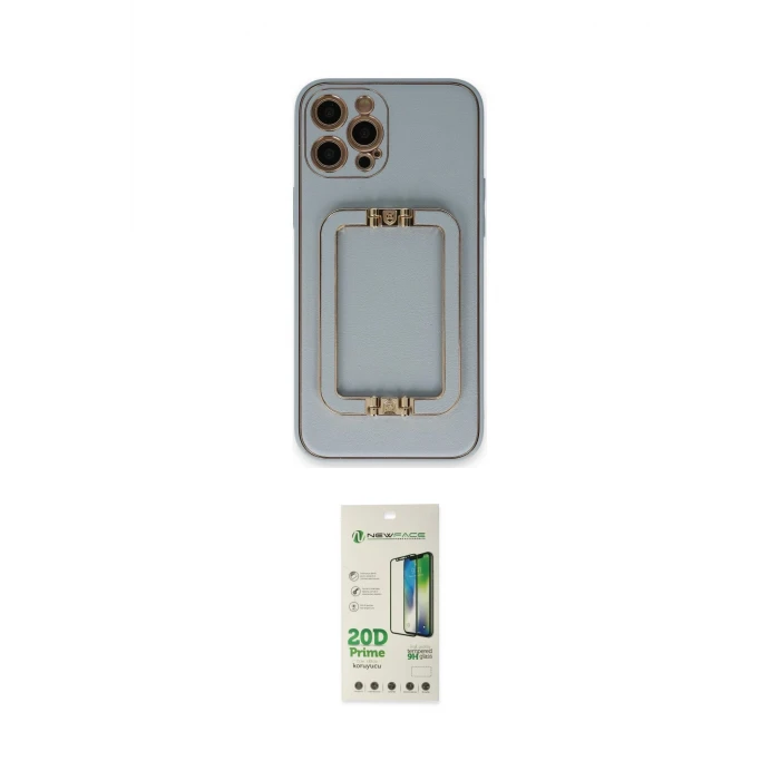 ieg™ iPhone 12 Pro Max Kılıf Kozmos Minimal Prime - Siyah 20D Premium Cam Ekran Koruyucu