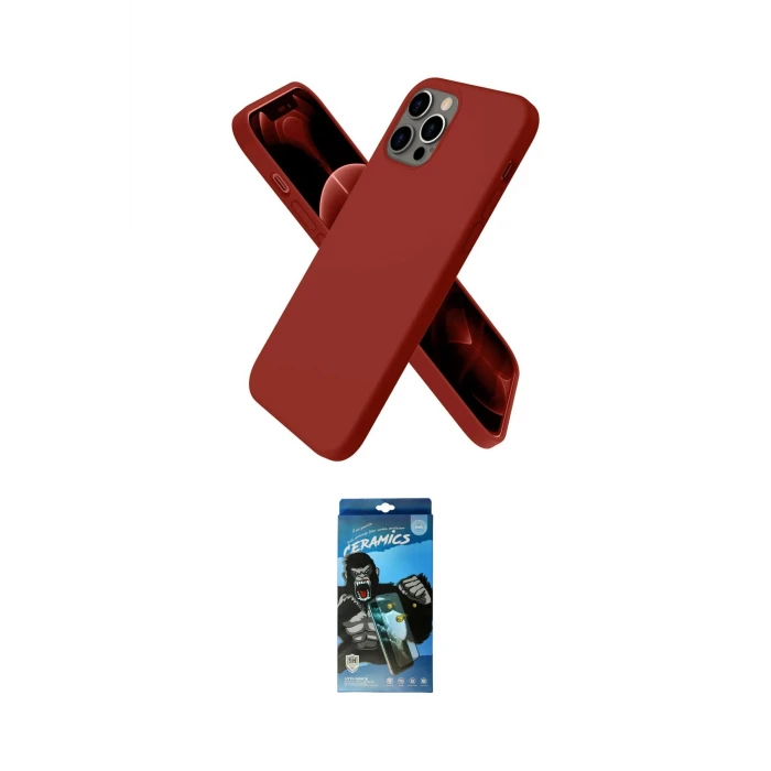 ieg™ iPhone 12 Pro Max Kılıf Kozmos Yansıma Özel Seri - Siyah 34D Izgaralı Cam