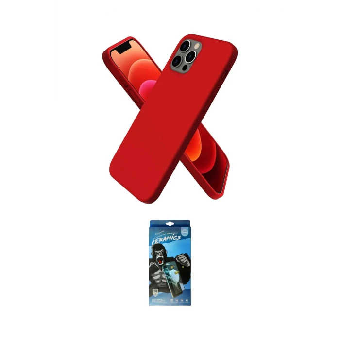 ieg™ iPhone 12 Pro Max Kılıf Kozmos Yansıma Özel Seri - Siyah 34D Izgaralı Cam