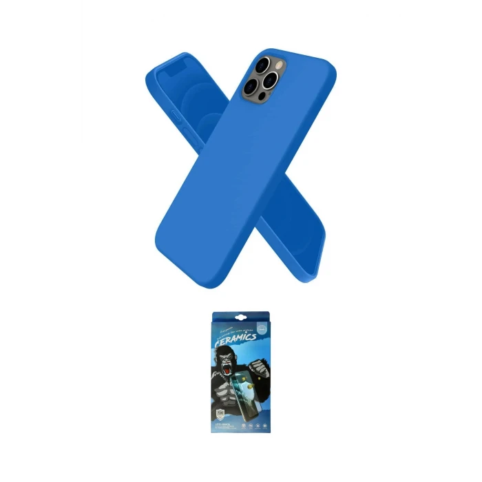 ieg™ iPhone 12 Pro Max Kılıf Kozmos Yansıma Özel Seri - Siyah 34D Izgaralı Cam