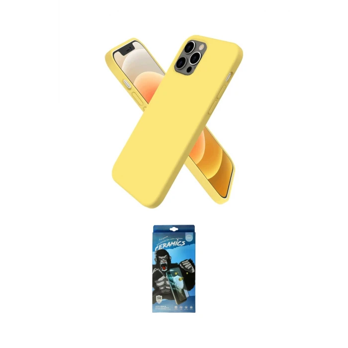 ieg™ iPhone 12 Pro Max Kılıf Kozmos Yansıma Özel Seri - Siyah 34D Izgaralı Cam