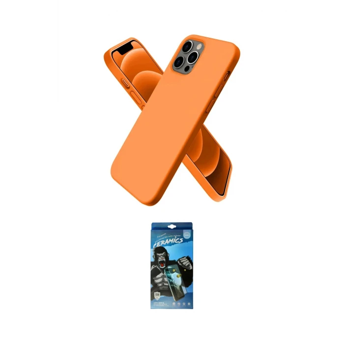 ieg™ iPhone 12 Pro Max Kılıf Kozmos Yansıma Özel Seri - Siyah 34D Izgaralı Cam
