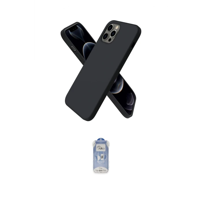 ieg™ iPhone 12 Pro Max Kılıf Kozmos Yansıma Özel Seri - Siyah Joko Magic 5D Cam