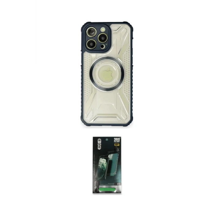 ieg™ iPhone 12 Pro Max Kılıf Kutup Modern - Şeffaf 360 Full Body Arka Koruyucu