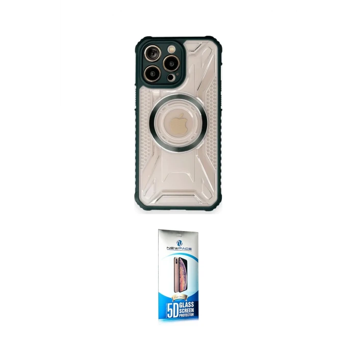 ieg™ iPhone 12 Pro Max Kılıf Kutup Modern - Siyah 5D Eko Cam Ekran Koruyucu