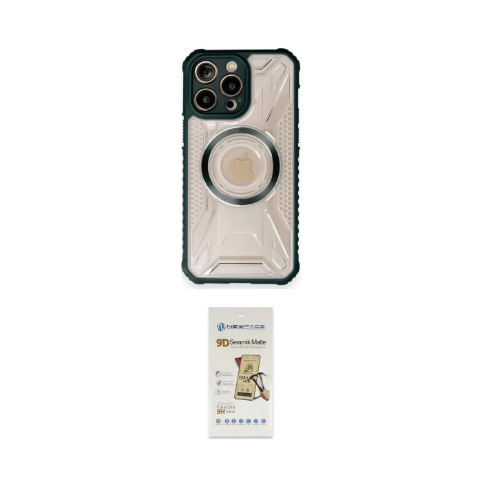 ieg™ iPhone 12 Pro Max Kılıf Kutup Modern - Siyah Mat Seramik Nano Ekran Koruyucu