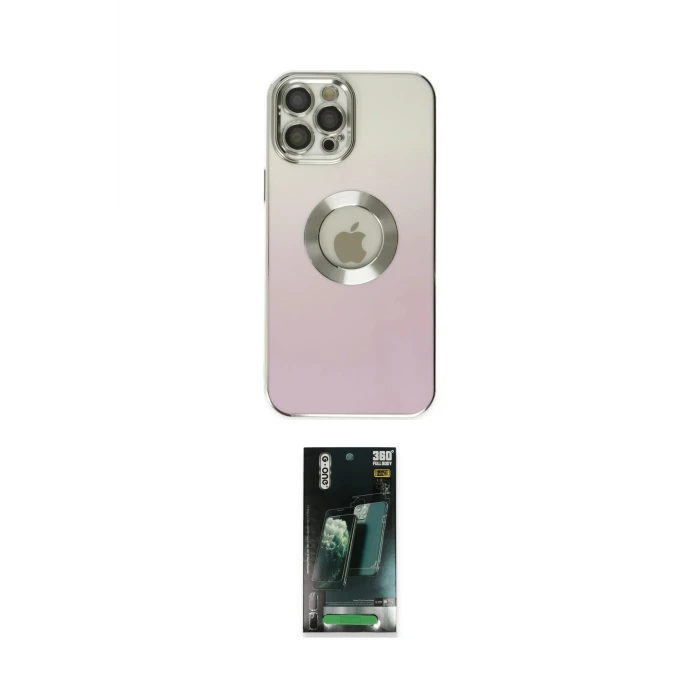 ieg™ iPhone 12 Pro Max Kılıf Kutup Yansıma Özel Seri - Şeffaf 360 Full Body Arka Koruyucu