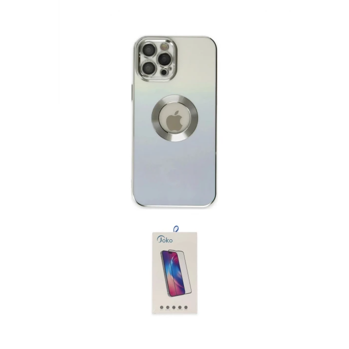 ieg™ iPhone 12 Pro Max Kılıf Kutup Yansıma Özel Seri - Siyah Joko 5D Cam
