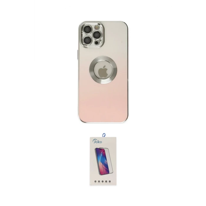 ieg™ iPhone 12 Pro Max Kılıf Kutup Yansıma Özel Seri - Siyah Joko 5D Cam