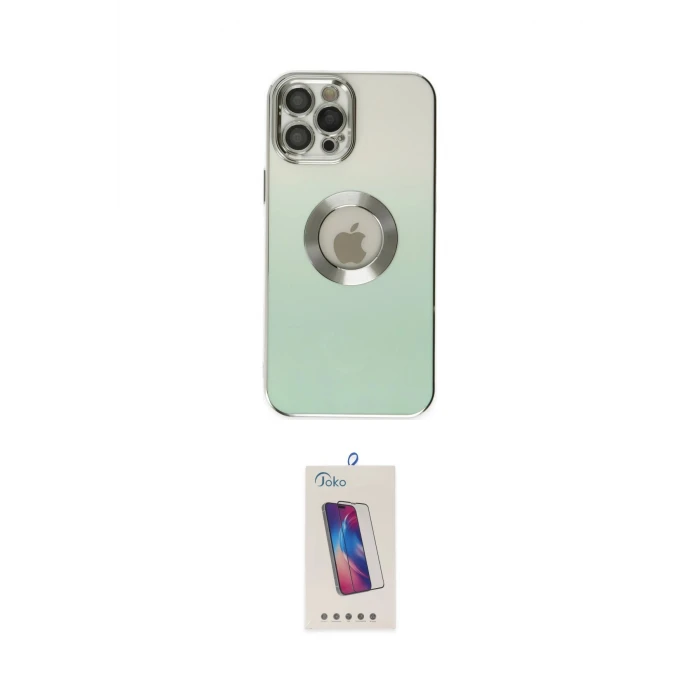 ieg™ iPhone 12 Pro Max Kılıf Kutup Yansıma Özel Seri - Siyah Joko 5D Cam