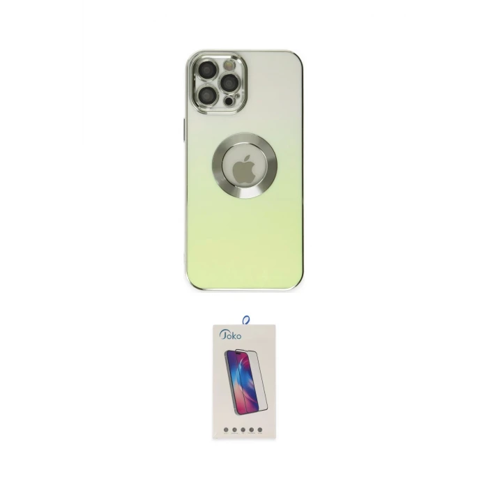 ieg™ iPhone 12 Pro Max Kılıf Kutup Yansıma Özel Seri - Siyah Joko 5D Cam