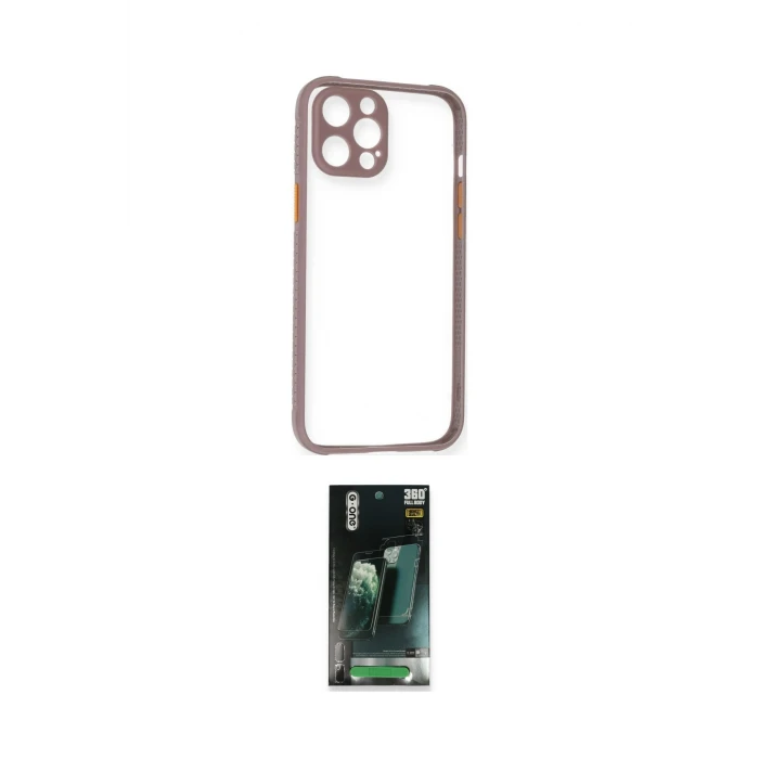 ieg™ iPhone 12 Pro Max Kılıf Nova Asil Özel Seri - Şeffaf 360 Full Body Arka Koruyucu