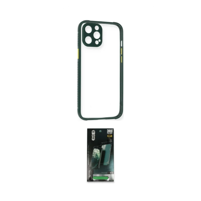 ieg™ iPhone 12 Pro Max Kılıf Nova Asil Özel Seri - Şeffaf 360 Full Body Arka Koruyucu