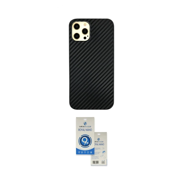 ieg™ iPhone 12 Pro Max Kılıf Nova Çizgi - Şeffaf Royal Nano Ekran Koruyucu